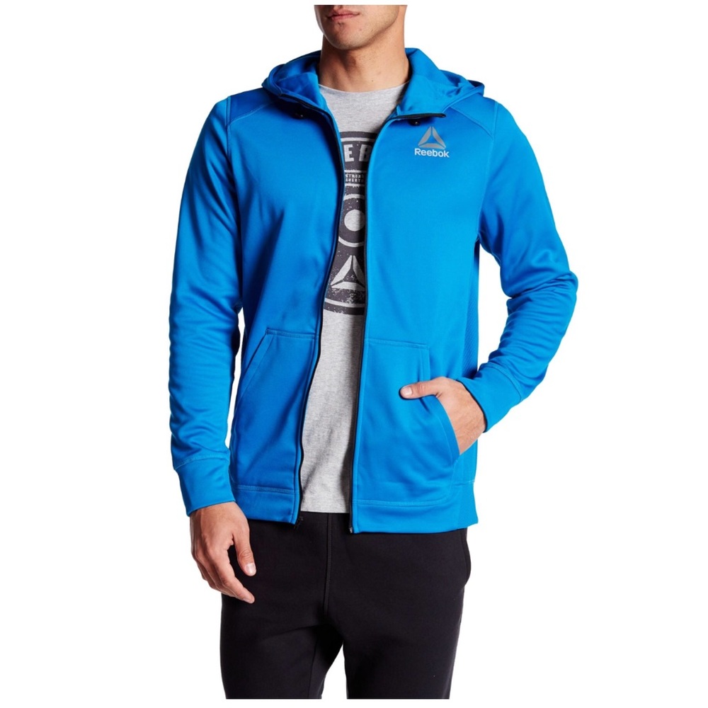 NWT Reebok Blue Speedwick Fleece Full Zip Hoodie